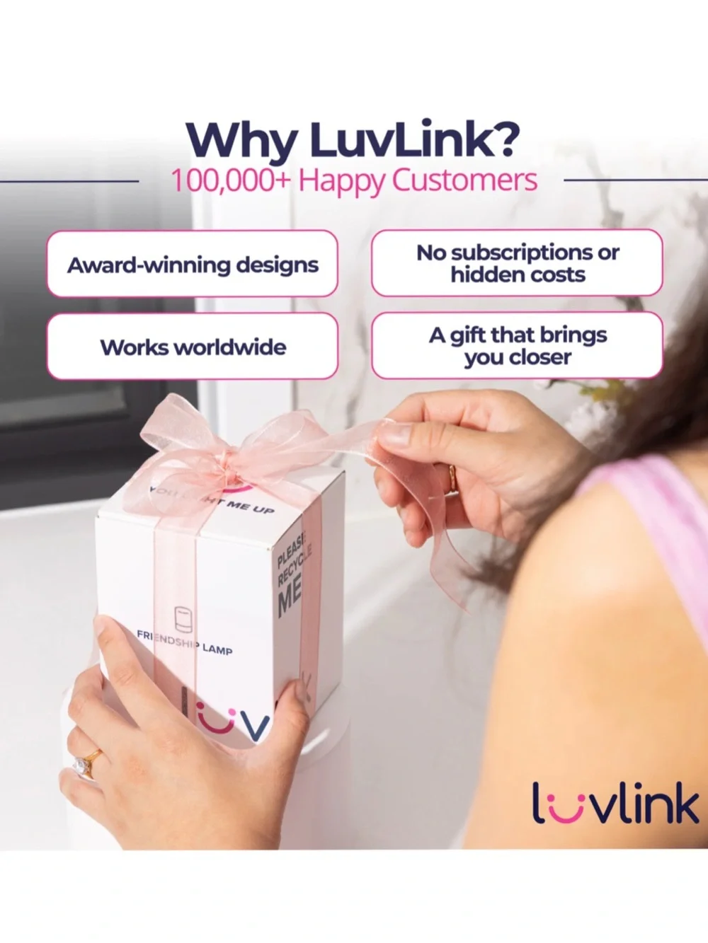 NEW • LuvLink Long Distance Friendship Lamps 2pc Pair